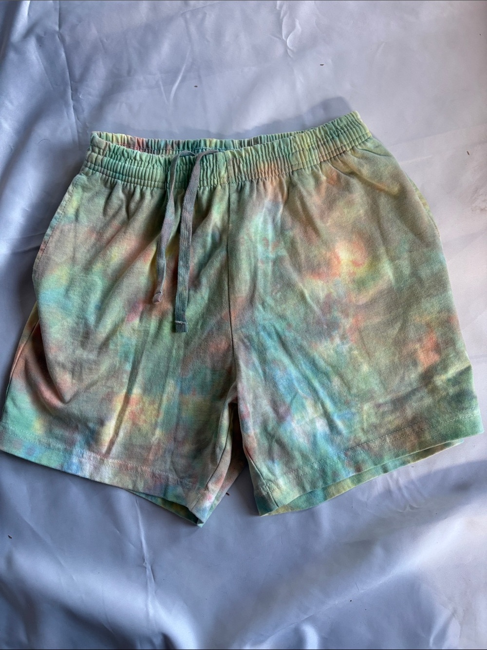 TALENTLESS Pastel Tie-Dye Men's Athletic Shorts - Green/Blue/Pink